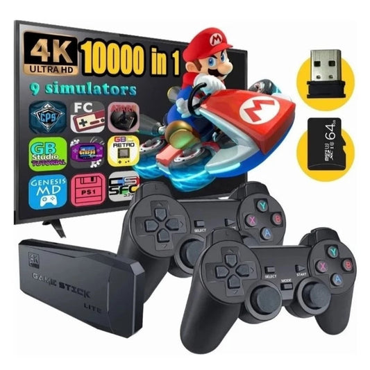 Game Stick - Consola de Juegos Inalámbrica Retro de 64 GB + 10000 juegos